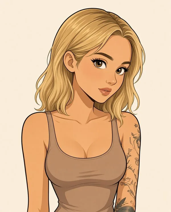 HannaSecret – gezeichnetes Porträt des deutschen Amateur-Models