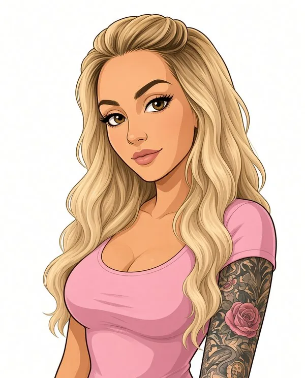 Lisa-Sophie – gezeichnetes Porträt des deutschen Amateur-Models